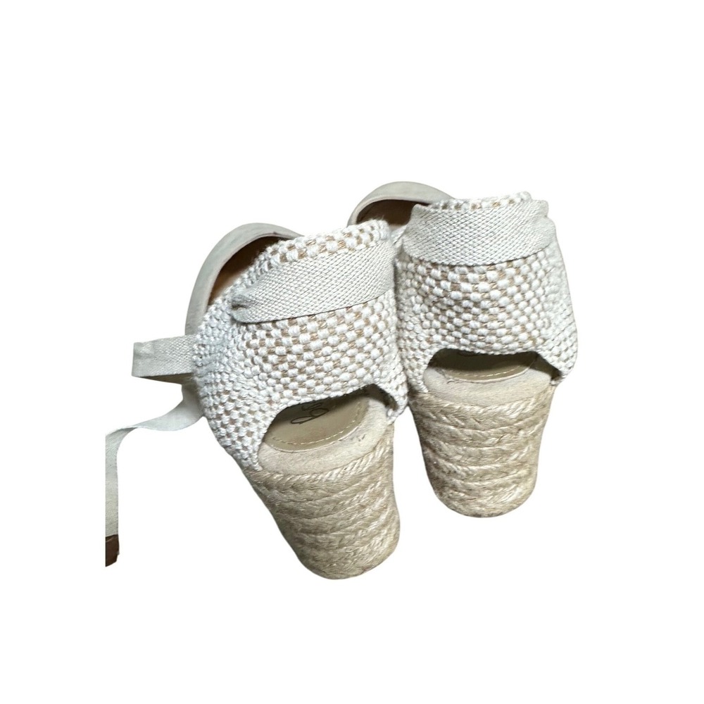 Boden Cassie Espadrille Wedge Sandals 40‎ Oatmeal Suede Lace Up Jute Heel - Picture 5 of 10